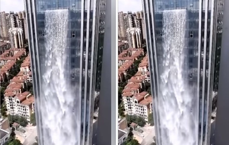 VIDEO S vanjske strane nebodera napravili 108 metara visok slap