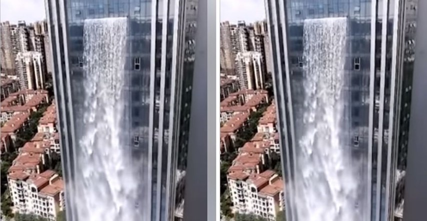 VIDEO S vanjske strane nebodera napravili 108 metara visok slap