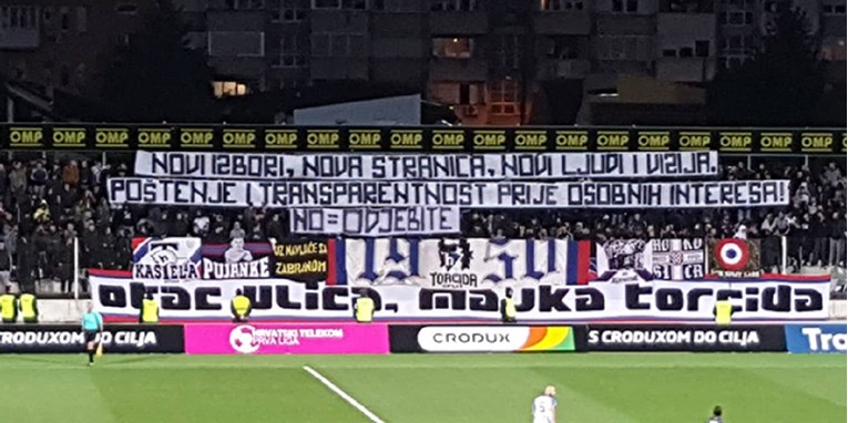 "Odjebite": Torcida u Zagrebu poslala poruku Hajdukovim nadzornicima