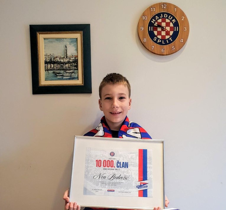 Noa je jubilarni 10.000. član: Nigdje ne ide bez Hajdukovog šala