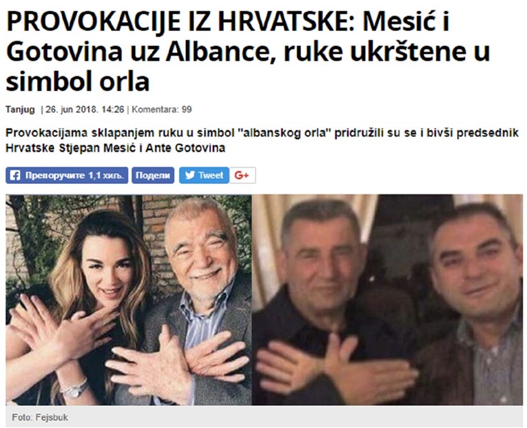 Bijesni Srbi tvrde da ih Mesić i Gotovina provociraju, internetom šire prastare fotografije