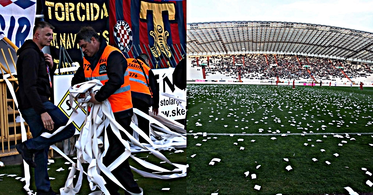 VIDEO Pogledajte kako je Torcida papirićima zasula teren
