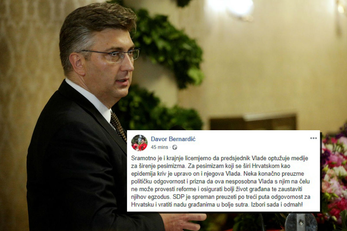 Bernardić o Plenkovićevom govoru u Münchenu: "Za pesimizam je kriv on i njegova vlada"