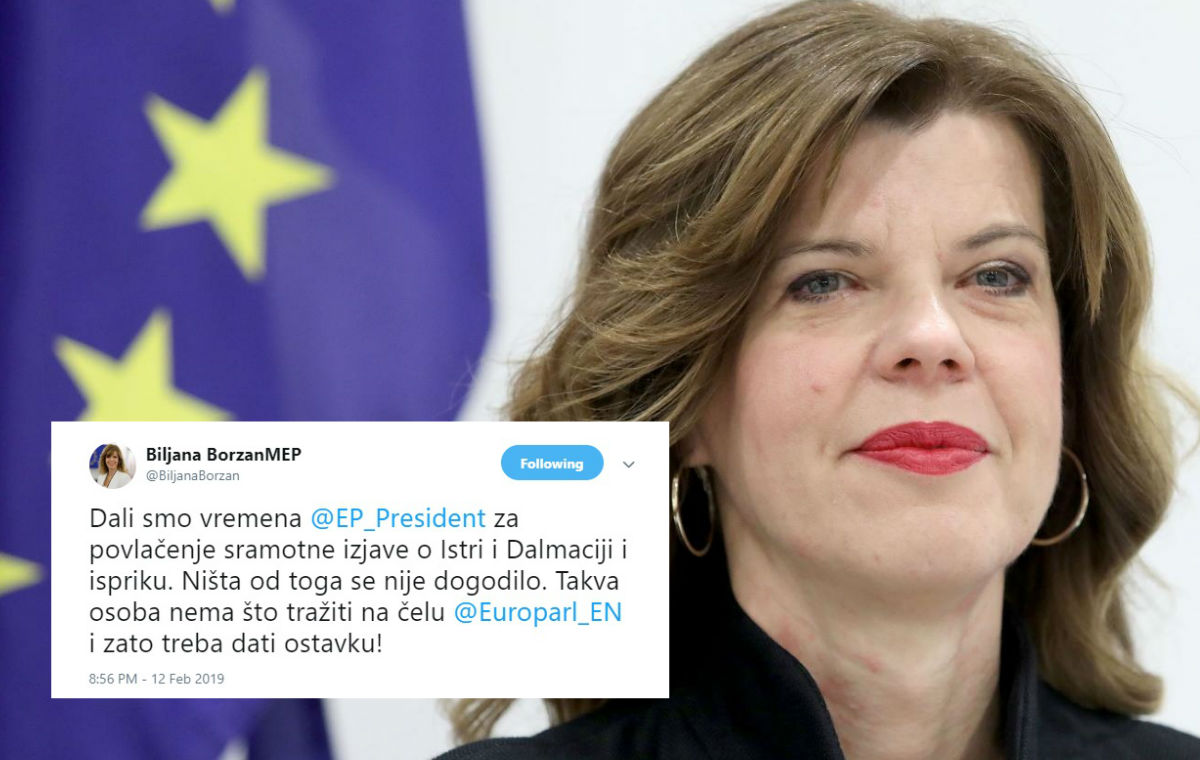 Biljana Borzan: Tajani treba dati ostavku, nema što tražiti na čelu parlamenta