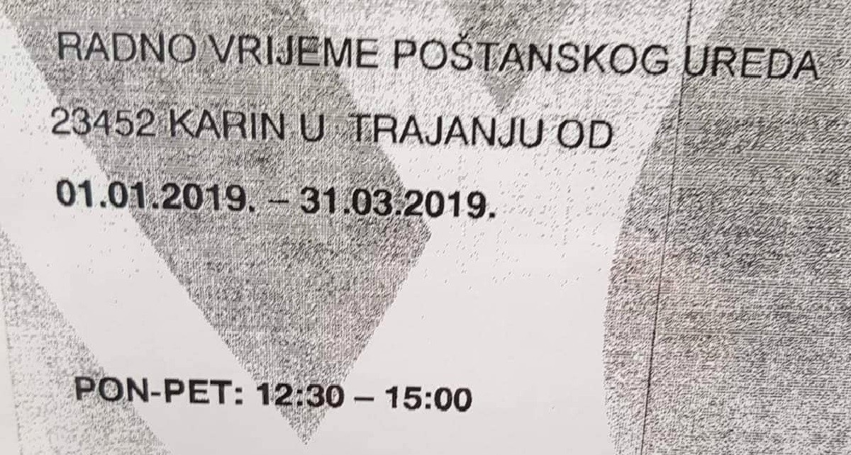 Pošta kod Zadra radi dva i pol sata dnevno, pitali smo ih zašto