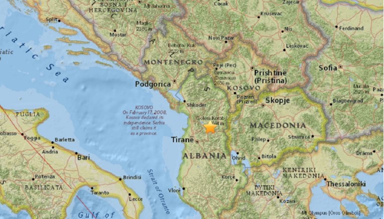 Snažan potres pogodio Albaniju, osjetio se i u Crnoj Gori