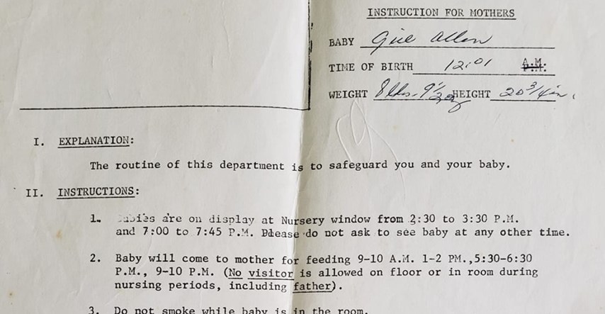 Bolnička pravila iz 1968. pokazuju koliko se smjernice za bebe brzo mijenjaju