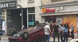 Auto se u Vlaškoj u Zagrebu prevrnuo na krov, tramvaji ne voze