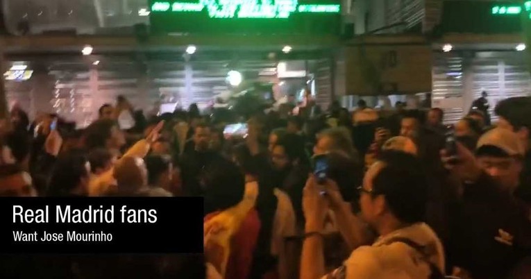 VIDEO Navijači Reala ispred Bernabeua traže Mourinhov povratak