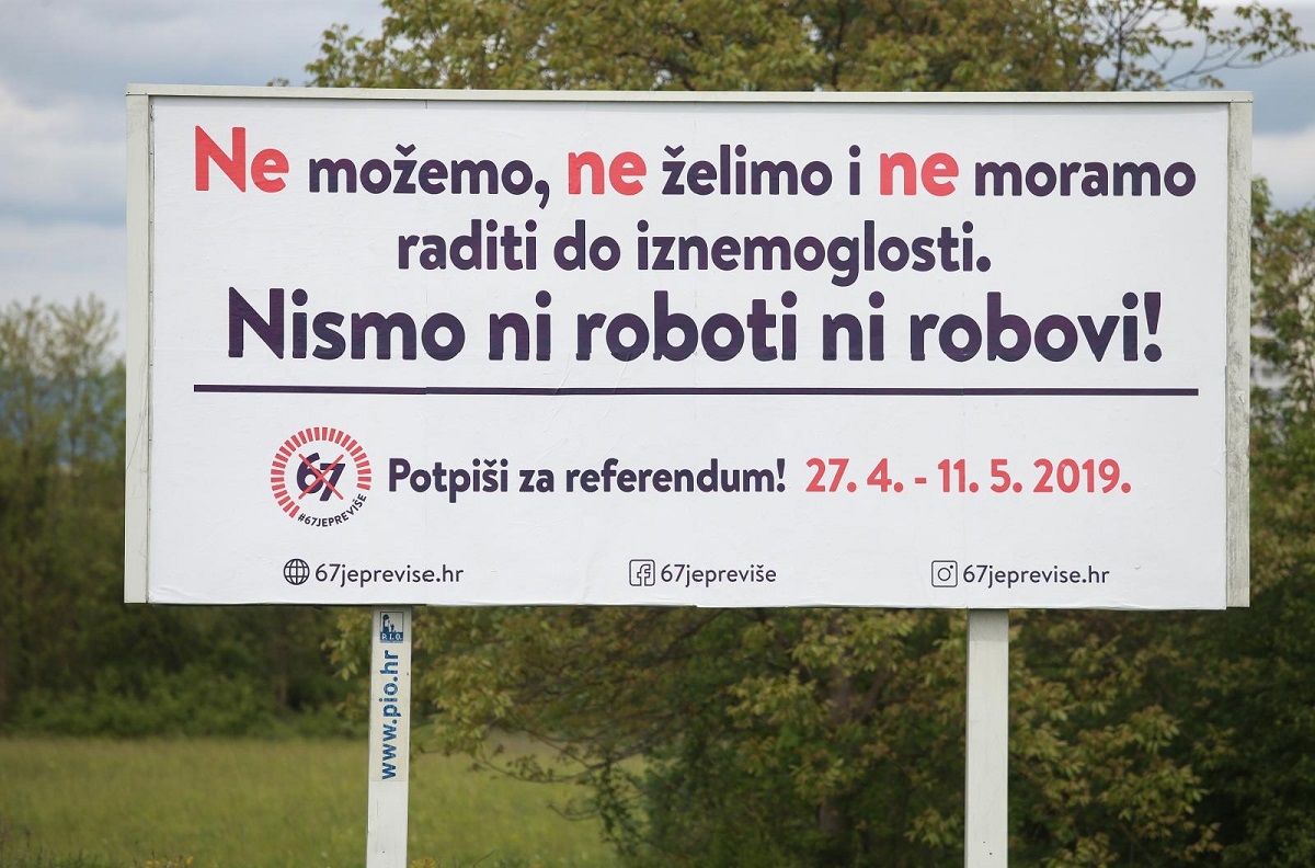 Inicijativa "67 je previše" umjesto čestitke zove na potpisivanje za referendum