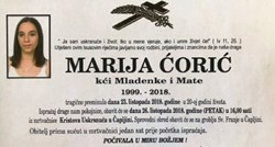 Neizmjerna tuga u Čapljini, obitelj i stotine prijatelja oprostilo se od Marije