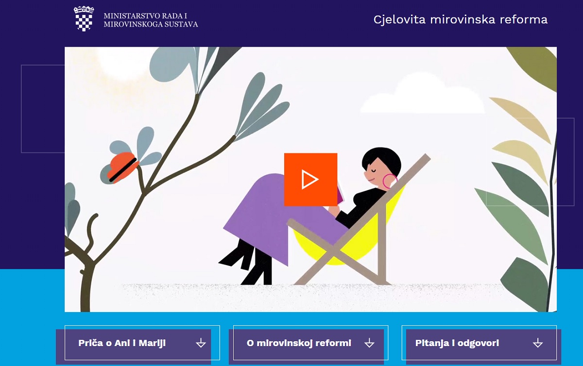 Ministarstvo pokrenulo web stranicu o mirovinskoj reformi
