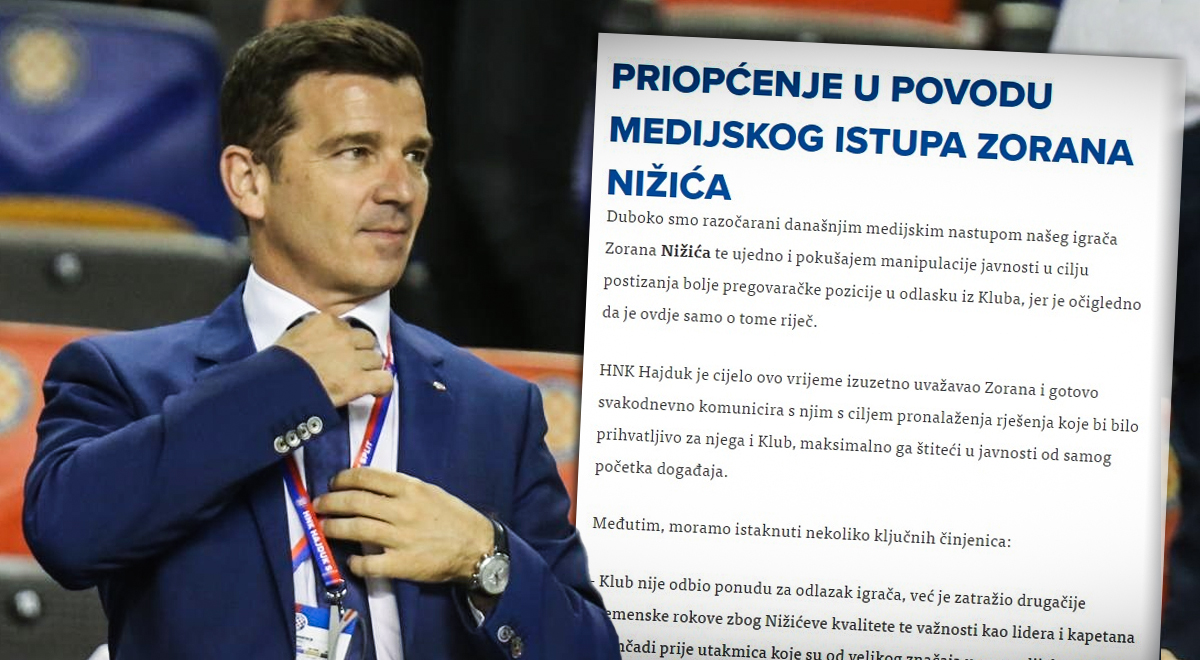 Hajduk prozvao kapetana: "Nudili smo mu dvostruko veći ugovor, on ga nije želio"
