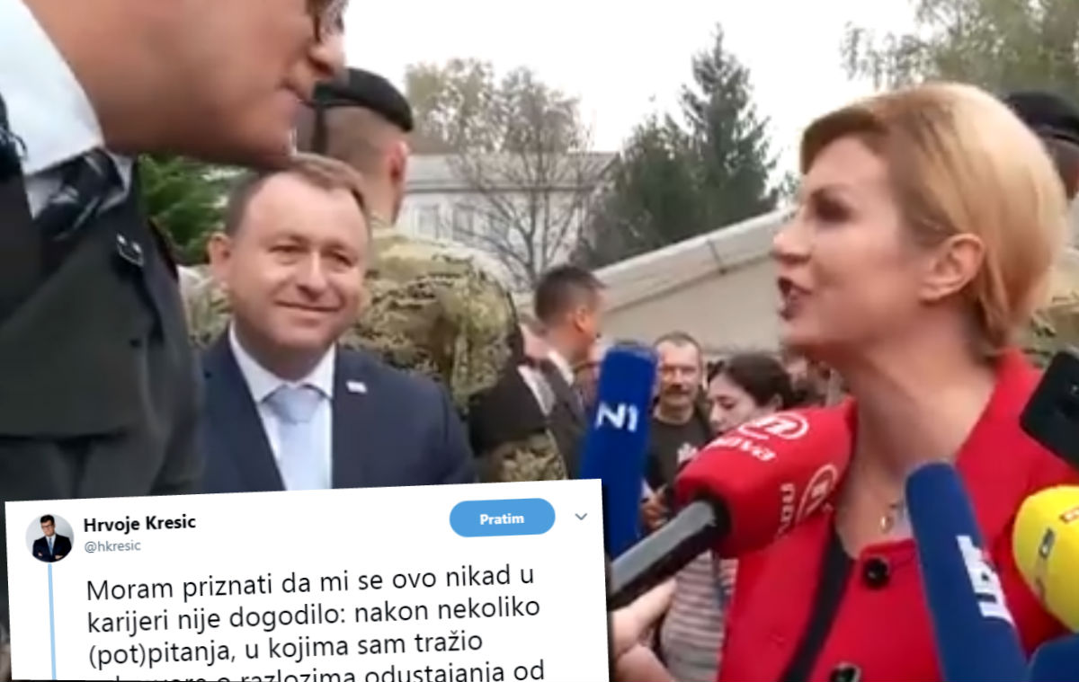 Na Twitteru se oglasio novinar kojem je Kolinda otela mikrofon iz ruke