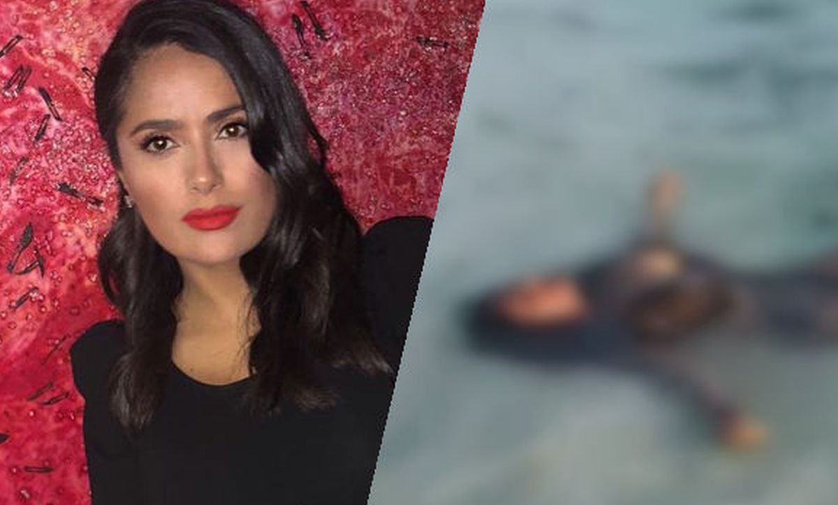 VIDEO Salma Hayek u badiću legla u plićak i izbacila opasno velike grudi