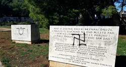 FOTO Fašisti uništili spomenike u Šibeniku, napisali da je to osveta za Pavelića