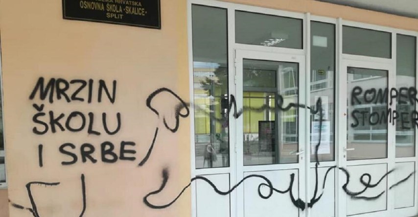 FOTO Splitska škola išarana ustaškim znakovima: "Mrzim Srbiju, smrt policiji"