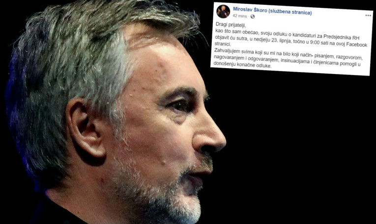Škoro će kandidaturu za predsjednika objaviti na Facebooku