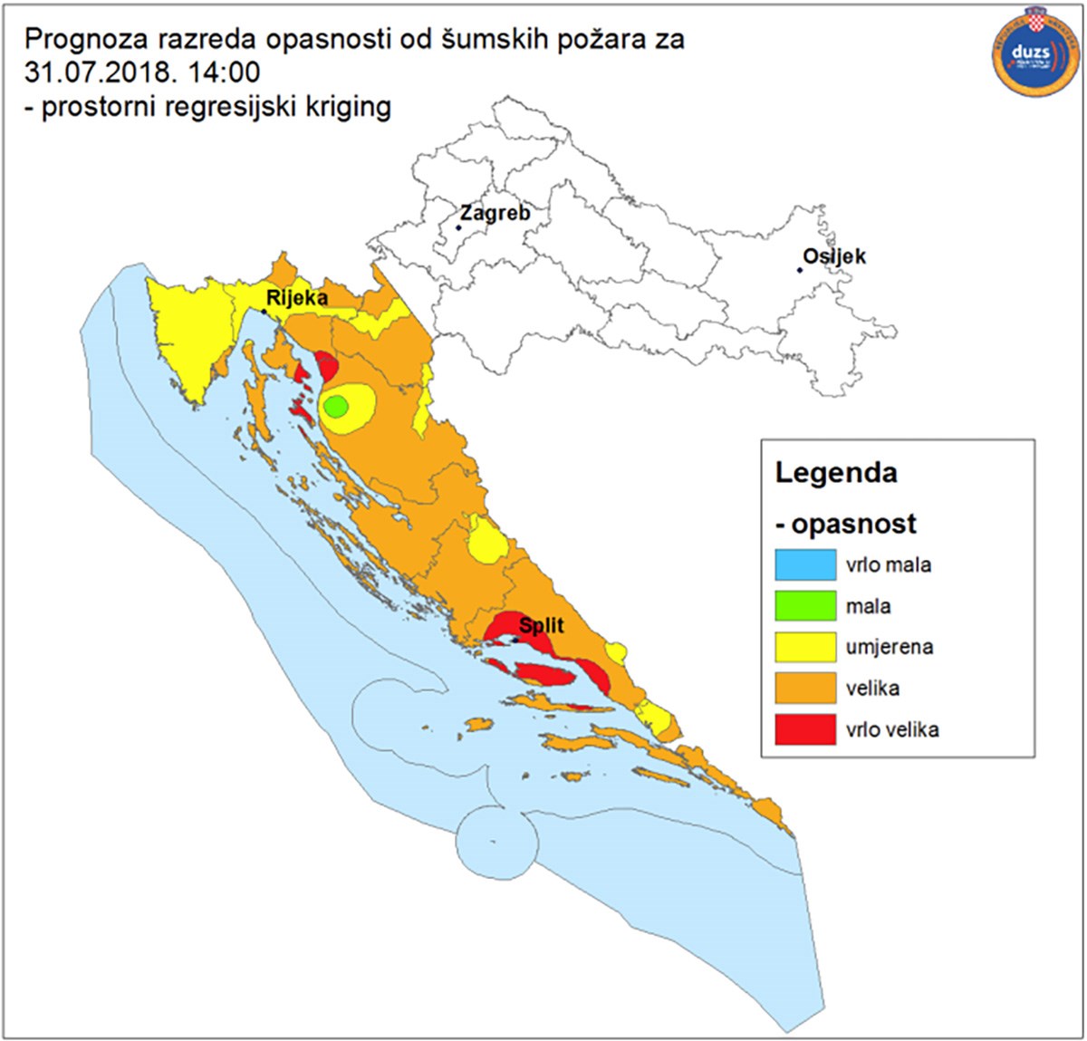 Upozorenje: Velike su opasnosti od požara, najgore je oko Splita