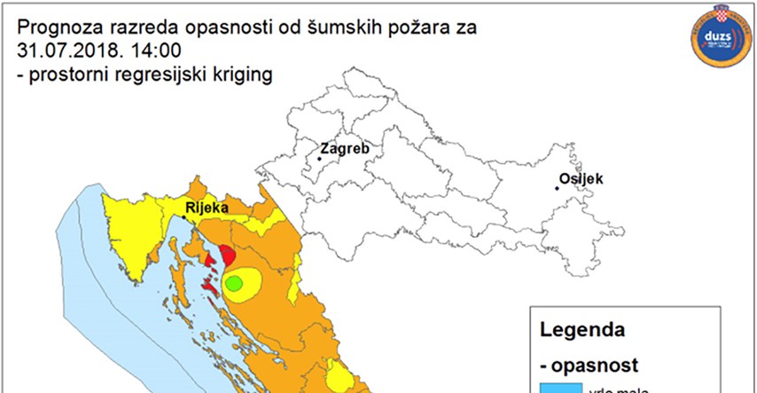 Upozorenje: Velike su opasnosti od požara, najgore je oko Splita