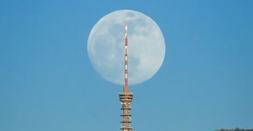 Fotograf snimio nevjerojatan prizor Mjeseca iznad Sljemena - fotke oduzimaju dah