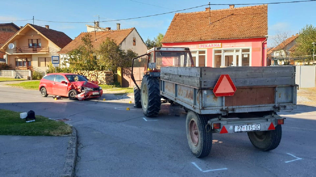 U sudaru auta i traktora u Požegi ozlijeđeni majka i dijete