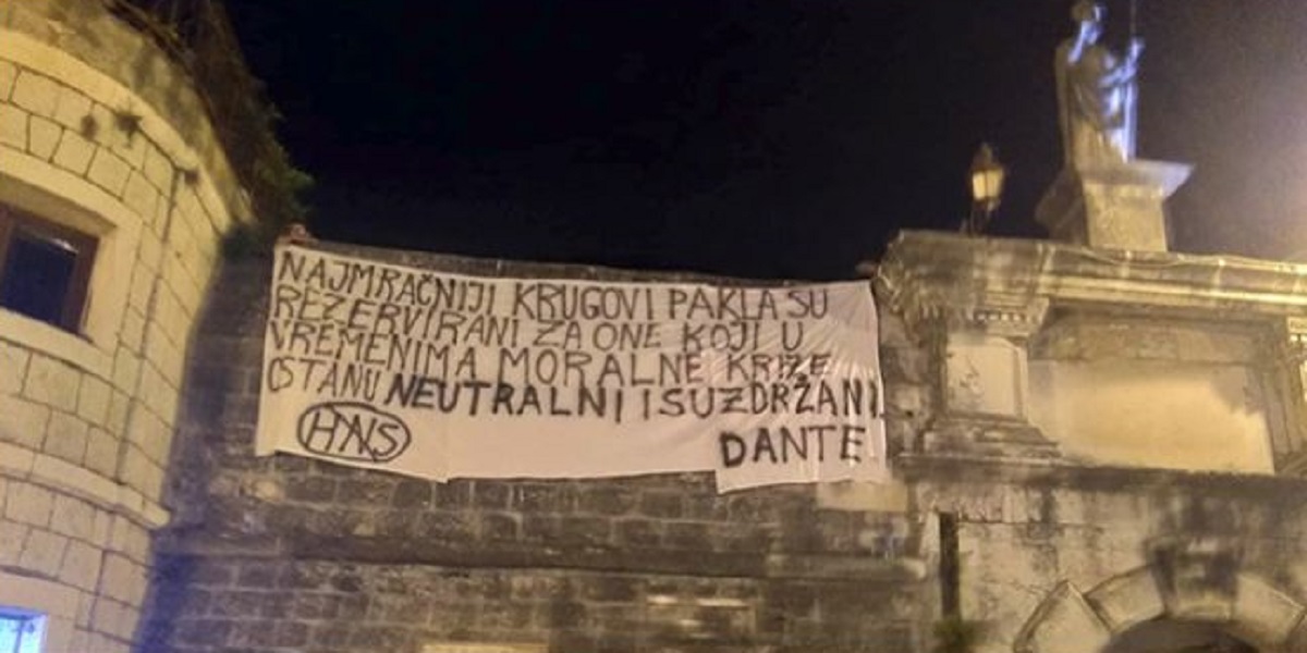 Poruka s trogirskih zidina nakon presude Mamiću: "Najmračniji krugovi pakla rezervirani su..."