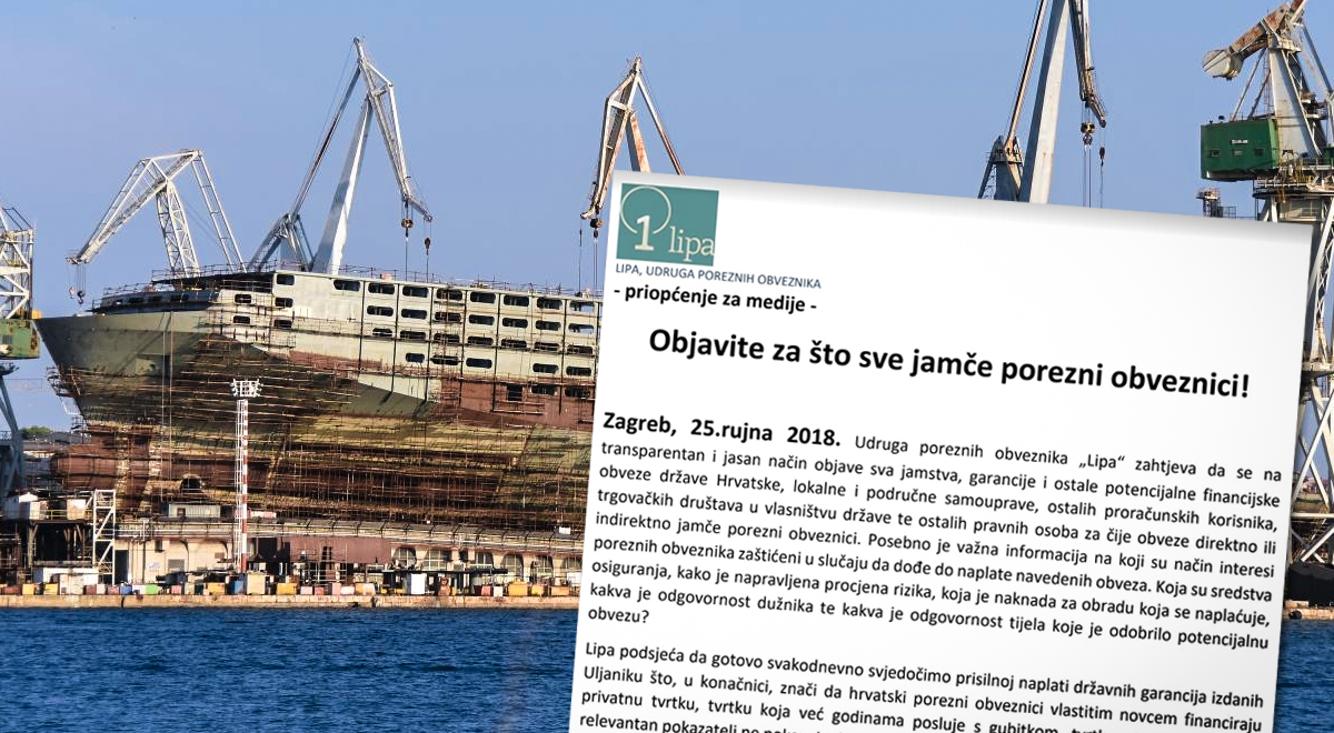 Udruga Lipa pozvala vladu: Objavite za što sve jamče porezni obveznici