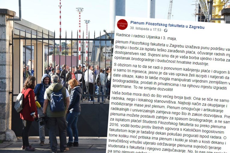 Plenum FFZG-a pisao radnicima Uljanika: "Protiv kapitala se možemo boriti skupa"