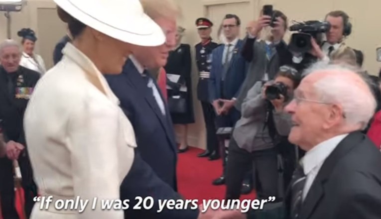 VIDEO 93-godišnji veteran se upucavao Melaniji, iznenadila ga Trumpova reakcija