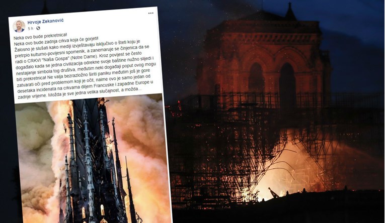 Francuzi kažu da je požar Notre-Damea nesreća. Zekanović ima svoju teoriju