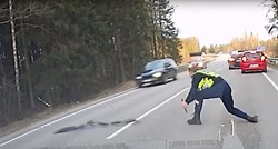 Estonska policija ježevima za nekoliko sekundi zaustavila pijanog vozača, pogledajte snimku
