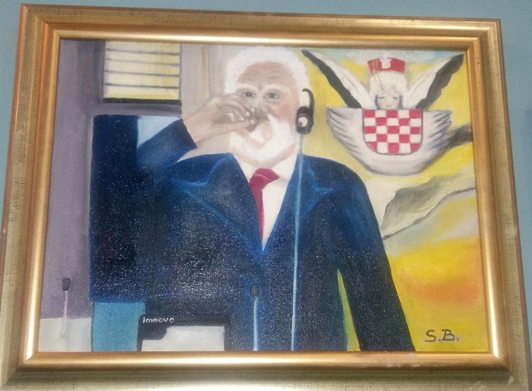 U Gradskoj knjižnici Zadar visi bizarna slika Praljkova samoubojstva