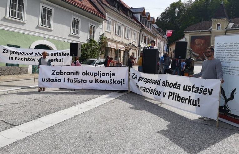 Ljudi u centru Bleiburga prosvjedovali i tražili zabranu komemoracije