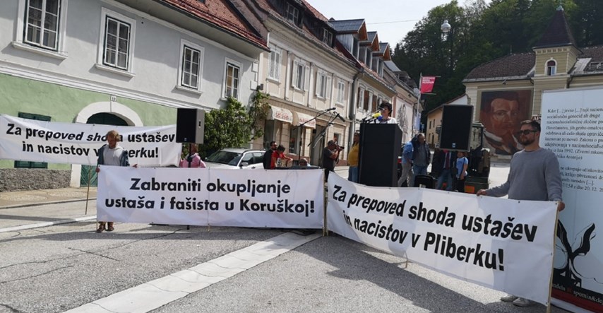 Ljudi u centru Bleiburga prosvjedovali i tražili zabranu komemoracije