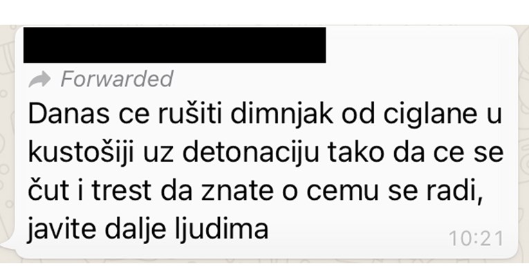 Širi se vijest da se danas ruši dimnjak u Zagrebu. To nije točno