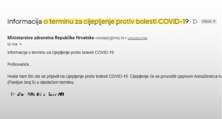 Provjerite mailove. I mlađima koji su se prijavili stižu termini za cijepljenje