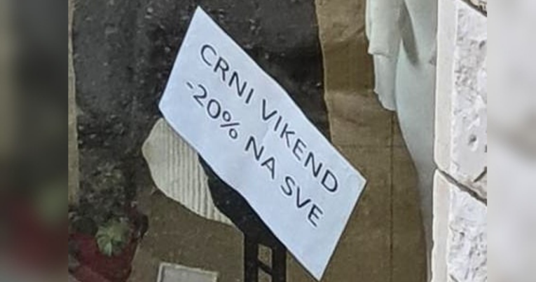 Natpis u jednoj trgovini nasmijao Fejs: "Crno nam se piše"