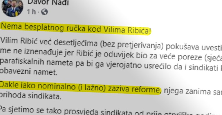 Nađi: Kod Ribića nema besplatnog ručka