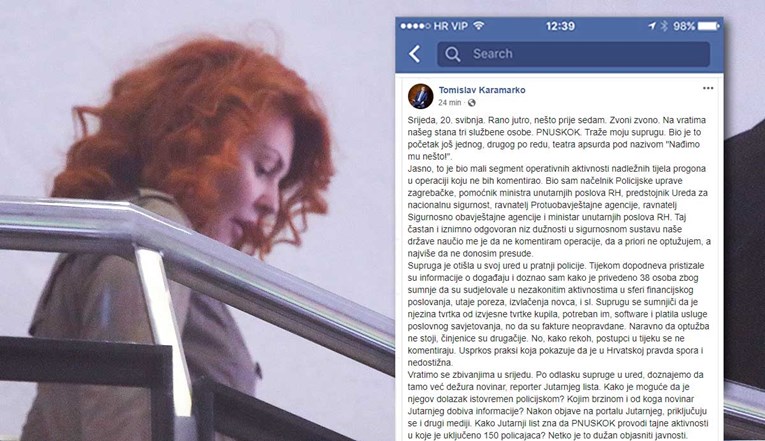 Karamarko se u dugom postu osvrnuo na privođenje supruge