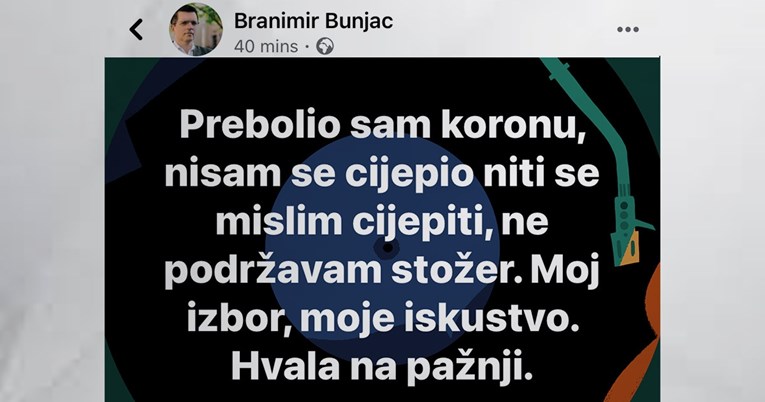 Ljudi napadaju Bunjca: "Ako ne vjeruješ u koronu, što si zauzimao mjesto u bolnici"