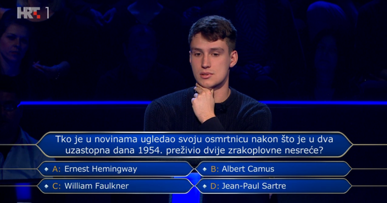 Student u Milijunašu odustao na pitanju za 125.000 kuna. Znate li vi odgovor?