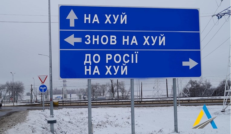 Ukrajinska tvrtka koja održava ceste putokazima zbunjuje Ruse: "Odj*bite u Rusiju"