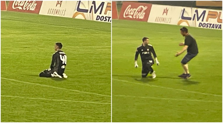 FOTO Livaković pao na koljena, a navijač utrčao. Uslijedio je krasan trenutak