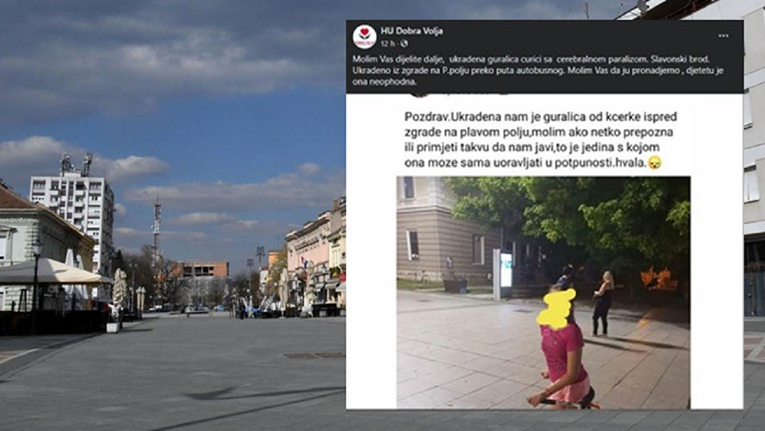 Netko je u Slavonskom Brodu ukrao guralicu curici s cerebralnom paralizom