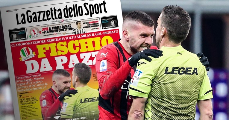 Gazzetta: Rebić crnim rukavicama trese preplašenog suca kiksera. Nezaboravna scena