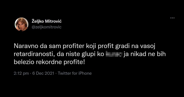 Šef Pinka o gledateljima: Da niste glupi ko k***c, ne bih imao rekordni profit
