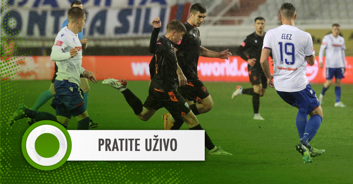 UŽIVO HAJDUK - ŠIBENIK 1:1 Zvižduci na Poljudu, Šibenik izjednačio nakon greške