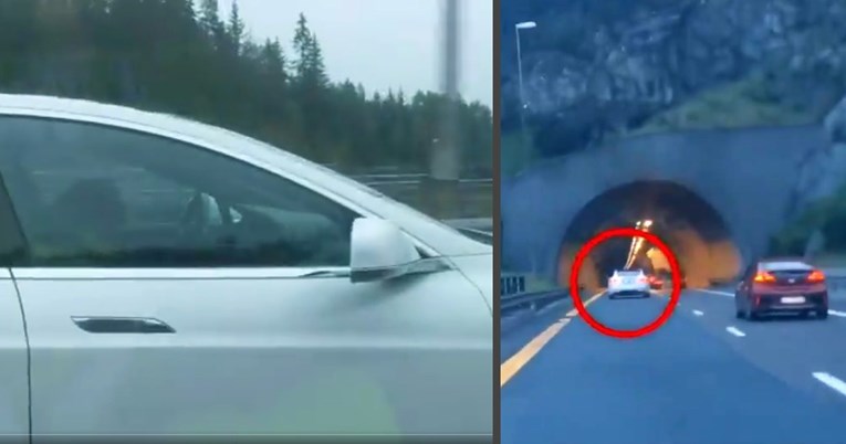 VIDEO Pijan zaspao vozeći Teslu, auto mu spasio život