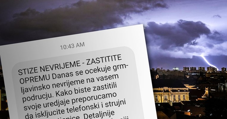 DHMZ upozorava da stiže opasno nevrijeme, telekom poslao važnu obavijest